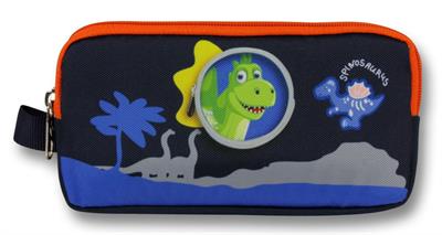 Ümit Çanta 5011 (Sevimli Dinazor Desenli - Mavi Kırmızı Renkli) Erkek Çocuk Kalem Çantası