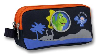 Ümit Çanta 5011 (Sevimli Dinazor Desenli - Mavi Kırmızı Renkli) Erkek Çocuk Kalem Çantası