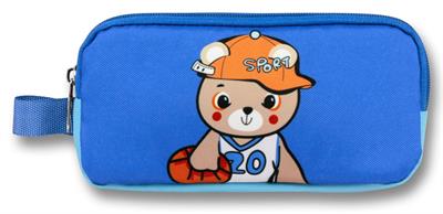 Ümit Çanta 5023 (Şapkalı Ayıcık Desenli - Mavi Renkli) Erkek Çocuk Kalem Çantası