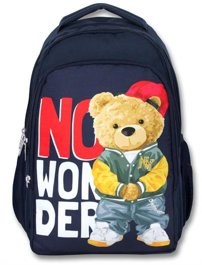 Ümit Çanta 5033 Lacivert Beyaz Üç Gözlü Erkek Çocuk Okul Çantası -Hiphop Ayıcık