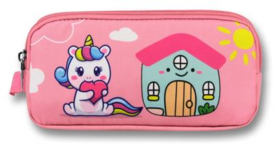 Ümit Çanta 5053 (Unicorn Desenli - Pembe Yeşil Renkli) Kız Çocuk Kalem Çantası