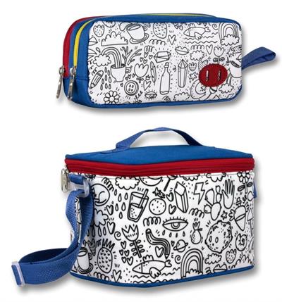 Ümit Çanta Boyanabilir İlkokul Beslenme Çantası ve Kalemlik Seti - Erkek Çocuk