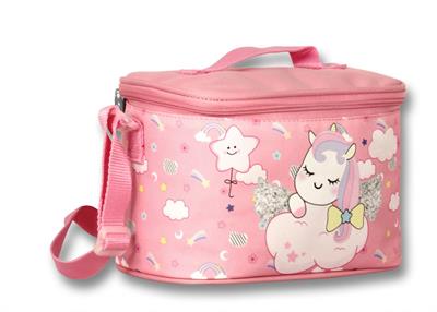 Ümit Çanta Cennec Işıltılı Kanatlar Pembe-Beyaz Isı Yalıtımlı Beslenme Çantası - Kız Çocuk