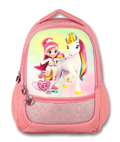 Ümit Çanta Cry Babies Gökkuşağı Baskılı Kız Çocuk Pembe İlkokul Sırt Çantası - Üç Bölmeli