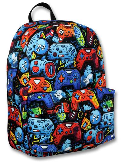 Ümit Çanta Erkek Çocuklar İçin Mavi Turuncu Renkli Oyun Konsolu Baskılı Okul Çantası - 5092