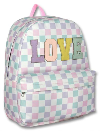 Ümit Çanta Kız Çocuklar İçin Mor Yeşil Renkli Love Baskılı Okul Çantası - 5084 - Deri Love Yazılı