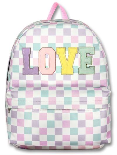 Ümit Çanta Kız Çocuklar İçin Mor Yeşil Renkli Love Baskılı Okul Çantası - 5084 - Deri Love Yazılı