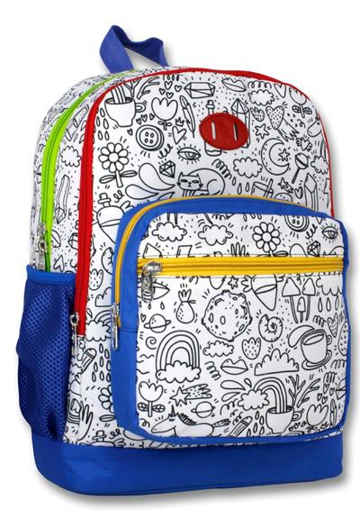 Ümit Çanta Lacivert Beyaz Boyanabilir İlkokul Çantası ve Kalem Çantası Seti - Kız ve Erkek Çocuk