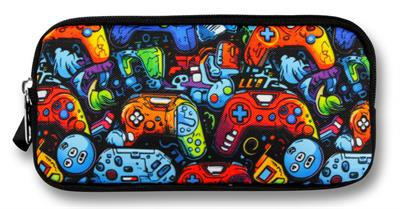 Ümit Çanta Mavi Turuncu Oyun Konsolu Desenli Kalem Çantası - Erkek Çocuk - 5093