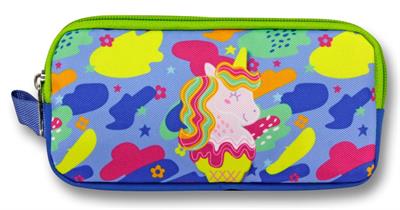 Ümit Çanta Mavi Yeşil Dondurma ve Unicorn Desenli Kalem Çantası - Kız Çocuk - 5038