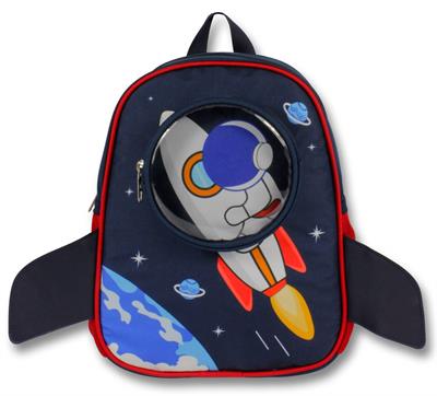 Ümt Çanta Erkek Çocuk Astronot Baskılı Lacivert Kırmızı Anaokulu Sırt Çantası - 5127