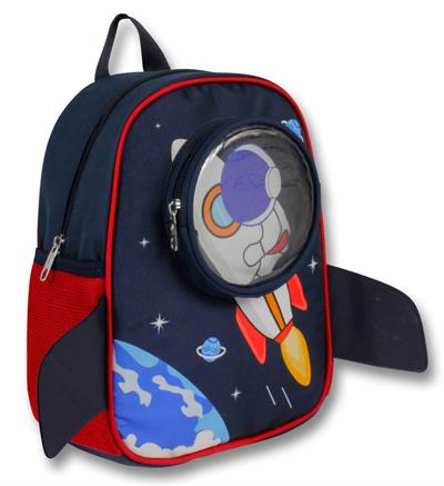 Ümt Çanta Erkek Çocuk Astronot Baskılı Lacivert Kırmızı Anaokulu Sırt Çantası - 5127
