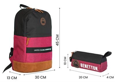 United Colors Of Benetton Retro Erkek Çocuk Çanta Seti - Siyah - Kırmızı