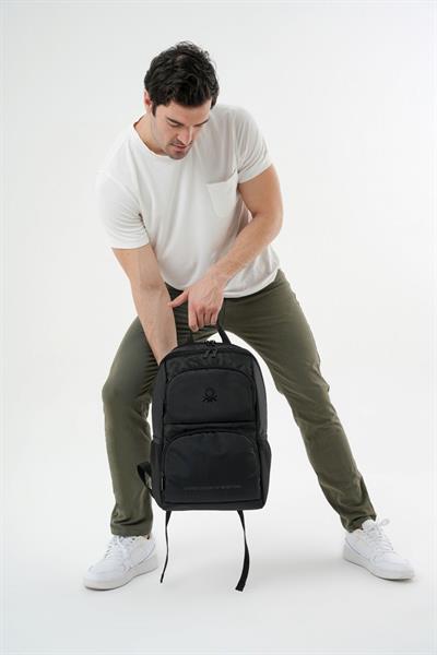 United Colors Of Benetton Unisex Çocuk/Yetişkin Okul Günlük ve Seyahat Sırt Çantası - Siyah - 20960