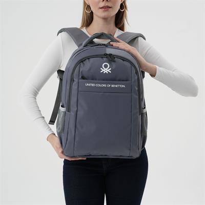 United Colors Of Benetton Unisex Çocuk/Yetişkin Okul Günlük ve Seyahat Sırt Çantası - Gri - 20972