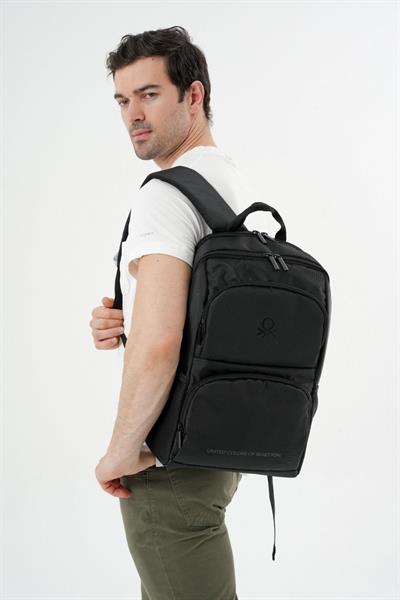 United Colors Of Benetton Unisex Çocuk/Yetişkin Okul Günlük ve Seyahat Sırt Çantası - Siyah - 20960