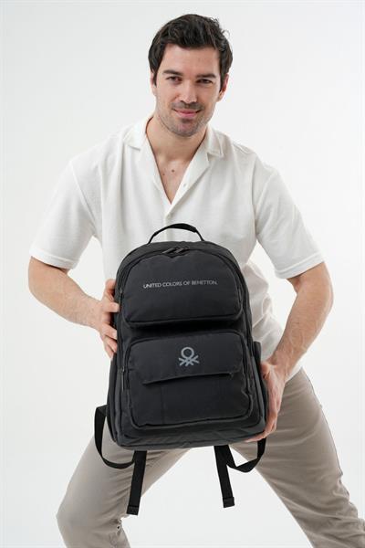 United Colors Of Benetton Unisex Çocuk/Yetişkin Okul Günlük ve Seyahat Sırt Çantası - Siyah - 20940