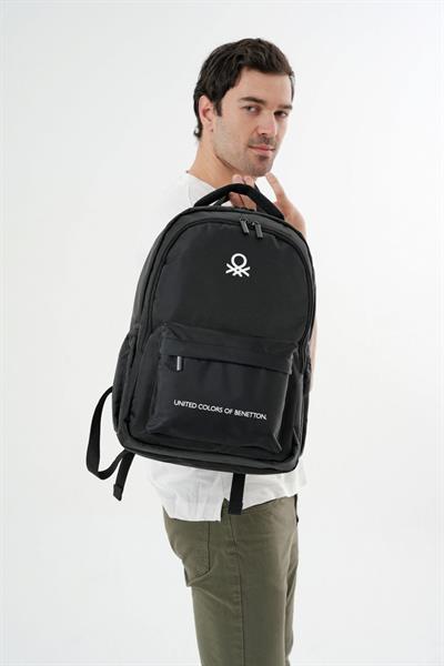 United Colors Of Benetton Unisex Çocuk/Yetişkin Okul Günlük ve Seyahat Sırt Çantası - Siyah - 20965