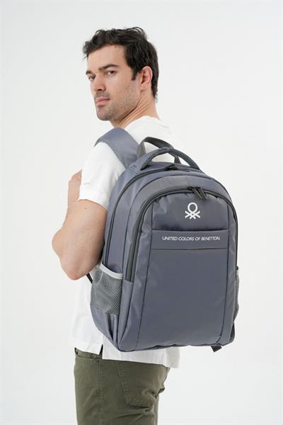 United Colors Of Benetton Unisex Çocuk/Yetişkin Okul Günlük ve Seyahat Sırt Çantası - Gri - 20972