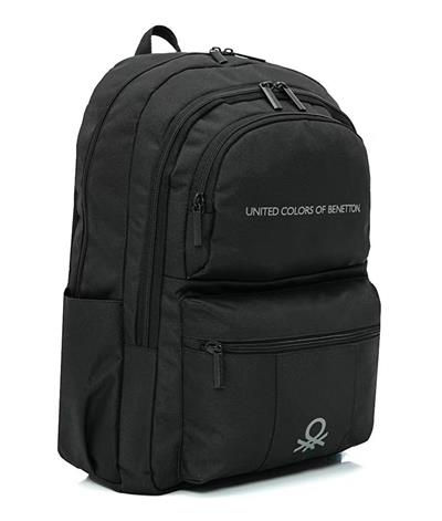 United Colors Of Benetton Unisex Çocuk/Yetişkin Okul Günlük ve Seyahat Sırt Çantası - Siyah - 21056