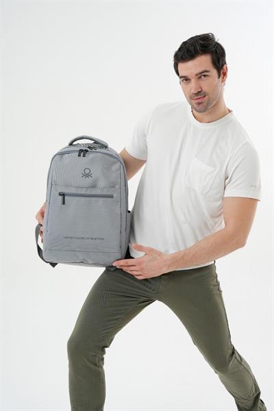United Colors Of Benetton Unisex Çocuk/Yetişkin Okul Günlük ve Seyahat Sırt Çantası - Gri - 20957