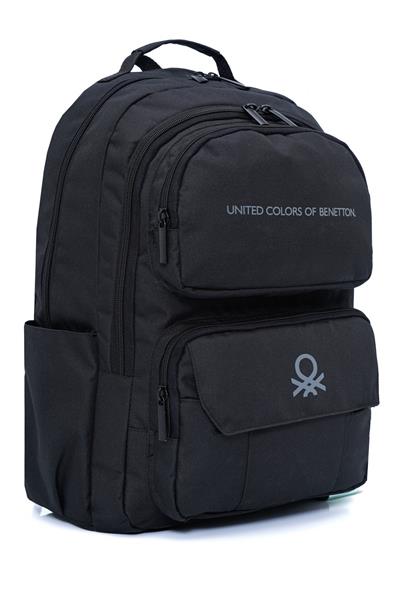 United Colors Of Benetton Unisex Çocuk/Yetişkin Okul Günlük ve Seyahat Sırt Çantası - Siyah - 20940