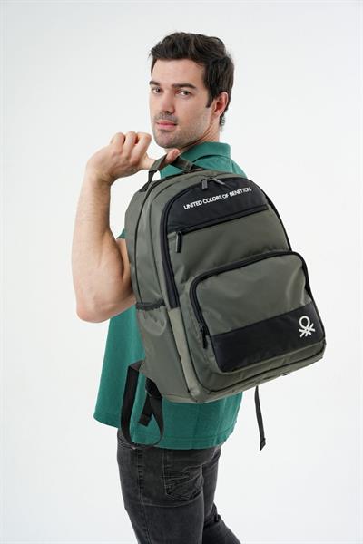 United Colors Of Benetton Unisex Okul, Günlük ve Seyahat Sırt Çantası - Haki - Siyah - 20818