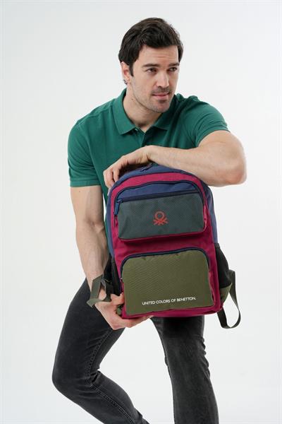 United Colors Of Benetton Unisex Okul, Günlük ve Seyahat Sırt Çantası - Lacivert - Haki - 20898