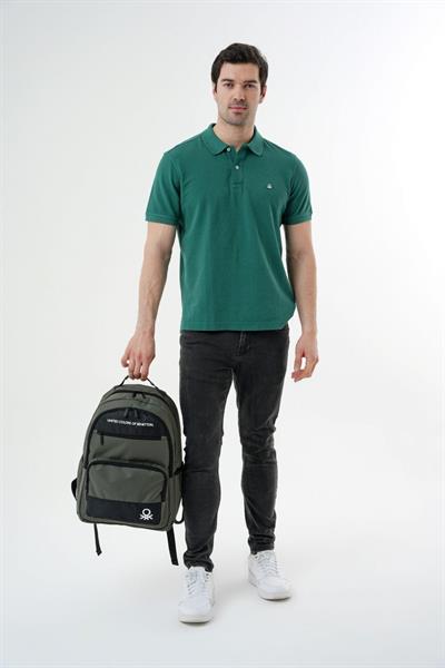 United Colors Of Benetton Unisex Okul, Günlük ve Seyahat Sırt Çantası - Haki - Siyah - 20818