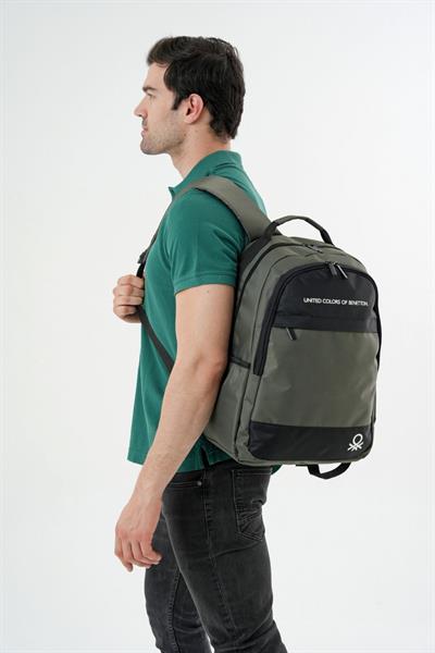 United Colors Of Benetton Unisex Okul, Günlük ve Seyahat Sırt Çantası - Haki - Siyah - 20819