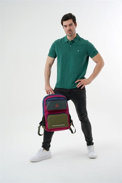 United Colors Of Benetton Unisex Okul, Günlük ve Seyahat Sırt Çantası - Lacivert - Haki - 20898