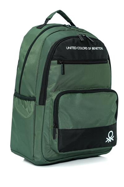 United Colors Of Benetton Unisex Okul, Günlük ve Seyahat Sırt Çantası - Haki - Siyah - 20818