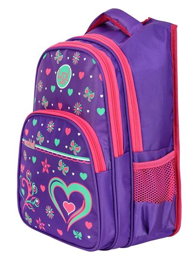 Waddell Çanta Mor Kalpli İlkokul Çantası - Waddell Bag Okul Sırt Çantası - Kız