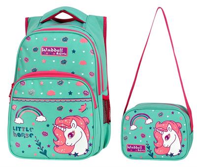 Waddell Çanta Yeşil Little Horse İlkokul Çanta Takımı - Waddell Bag Okul Sırt Çantası - Kız Çocuk