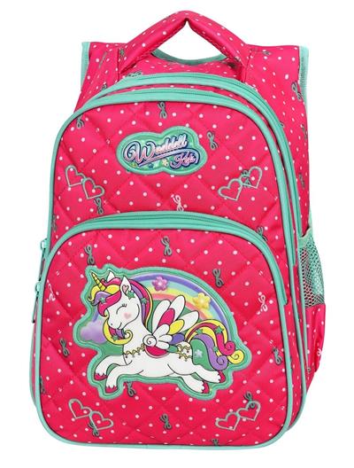 Waddell Fuşya Unicorn Desenli Kız Çocuk İlöğretim Okul Sırt Çantası Ve Beslenme Çantası
