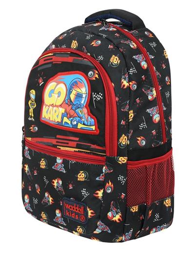 Waddell Go Kart Deri Nakış Desenli Erkek Çocuk İlkokul Sırt Çantası Ve Beslenme Çantası