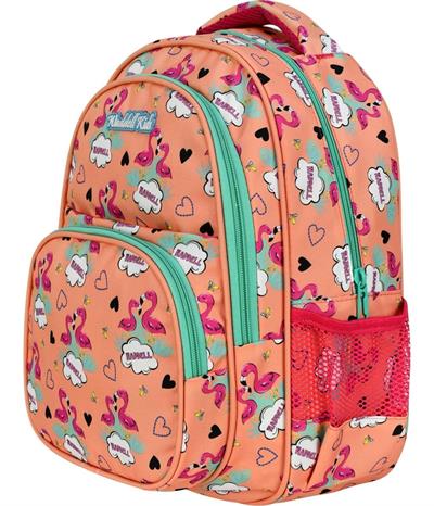 Waddell Turuncu Flamingo Somon Kız Çocuk İlkokul Çantası ve Beslenme Çantası