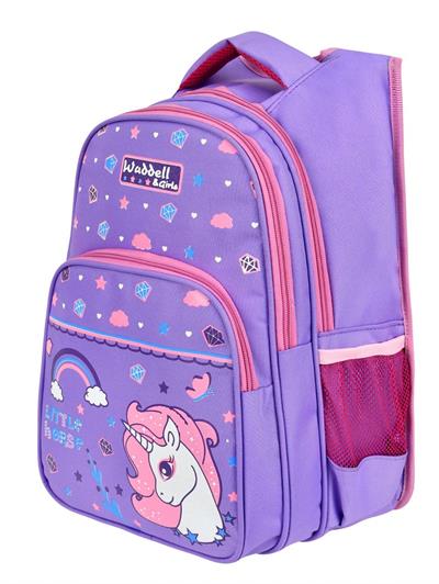 WaddellBag Kız Mor Unicorn İlkokul Sırt Çantası ve Beslenme Çantası