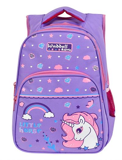 WaddellBag Kız Mor Unicorn İlkokul Sırt Çantası ve Beslenme Çantası