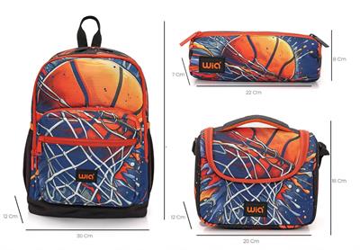 Wia Erkek Çocuk Basketbol Temalı 3lü İlkokul Okul Çanta Seti - SW-030