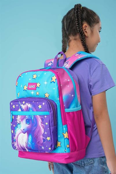 Wia Kız Çocuk Unicorn Desenli 3lü Okul Çanta Seti - İlkokul Çanta Takımı - SW-019