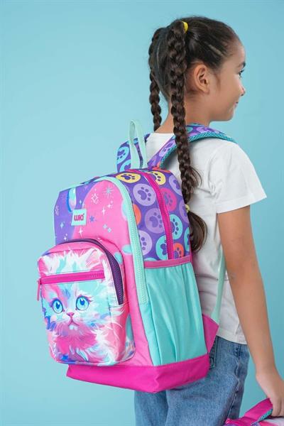 Wia Sevimli Kedi Kız Çocuk 3lü İlkokul Okul Çanta Seti - 1. 2. 3. ve 4. Sınıf İçin Uygun - SW-026