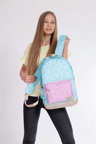 Wichlight Mavi-Mor Flamingo Okul ve Günlük Sırt Çantası