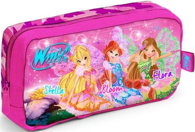 Winx Club Kızları Tek Bölmeli Pembe Kalem Çantası