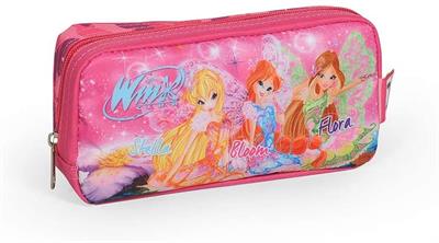 Winx Club Kızları Tek Bölmeli Pembe Kalem Çantası