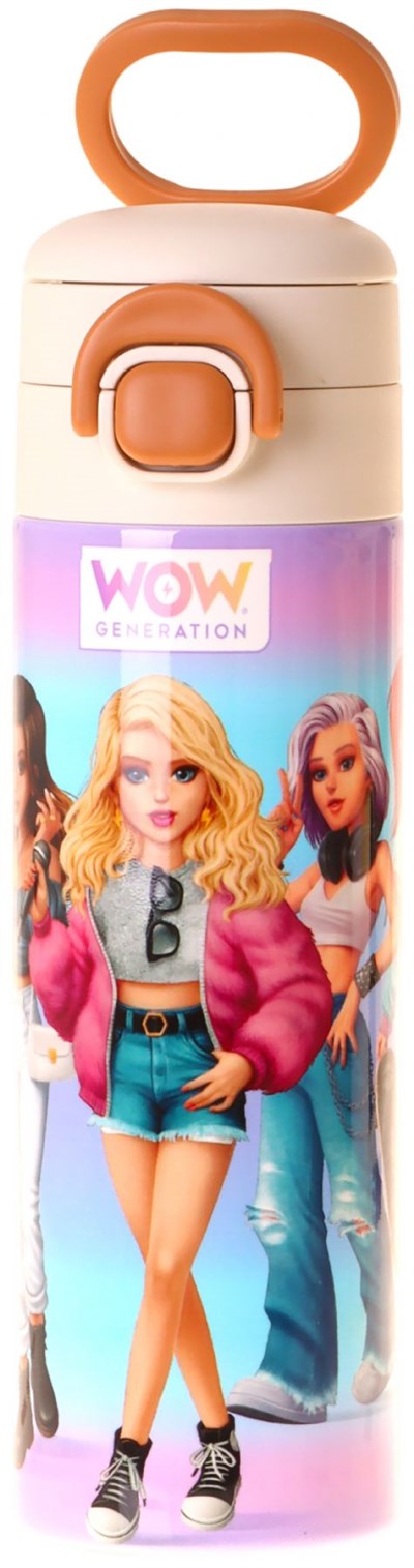 Wow Generation 520 ml Very Nice Baskılı Lila Kız Çocuk Çelik Termos Matara (Çift İçim Kilitli Kapak) - W6083