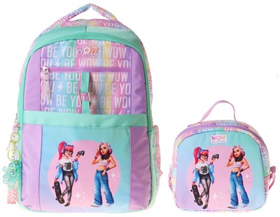 Wow Generation Be You İkili Okul Çanta Seti - Yeşil - Mor Be You Baskılı Kız Çocuk SETWG-W6085B