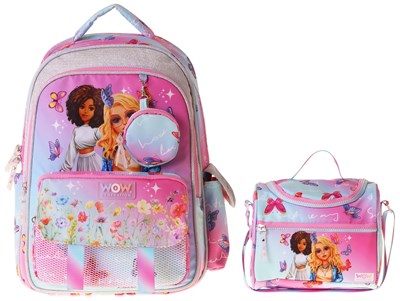 Wow Generation Butterfly İkili Okul Çanta Seti - Turkuaz - Pembe Butterfly Baskılı Kız Çocuk SETWG-W6074B