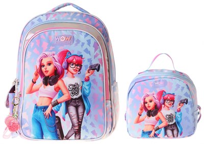 Wow Generation Cool İkili Okul Çanta Seti - Mavi - Pembe Cool Desenli Kız Çocuk SETWG-W6039B