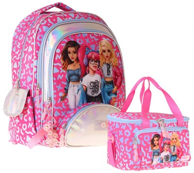 Wow Generation Girl Friends İkili Okul Çanta Seti - Kırmızı Girl Friends Baskılı Kız Çocuk SETWG-W6059B